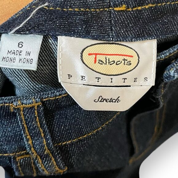 Talbots Straight Leg Jeans Floral Embroidered Women's 6 Petite Blue Denim Casual - Picture 6 of 9